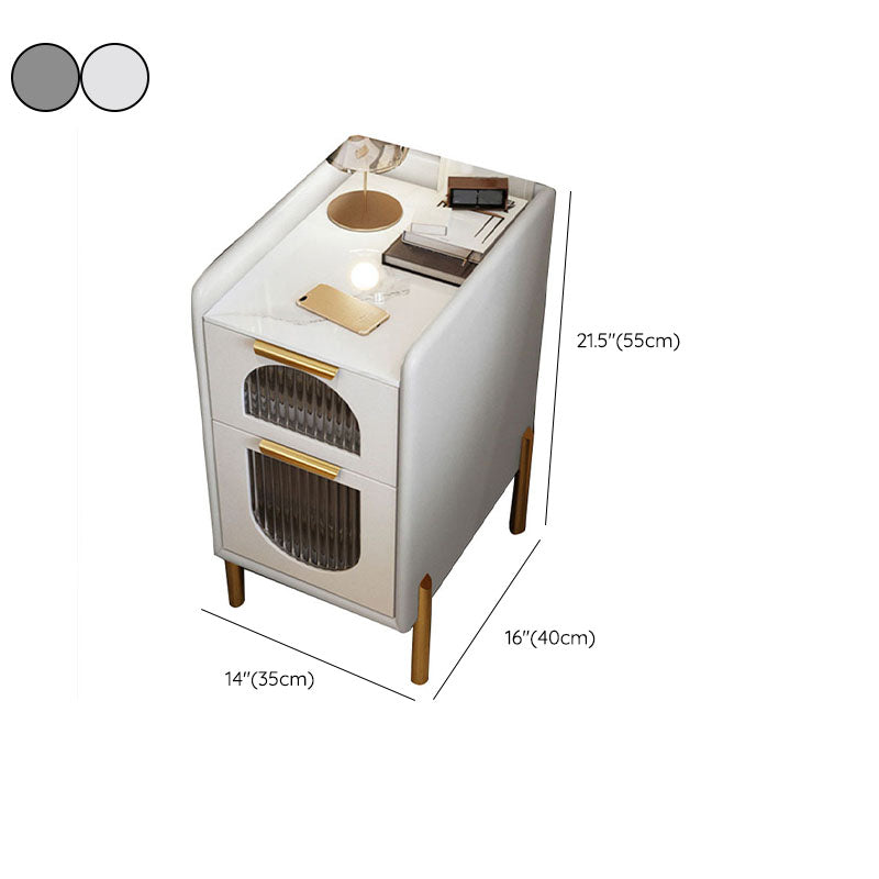 Mitte des Jahrhunderts moderner Stein am Nachtteil und 2 Schubladen für Schlafzimmer