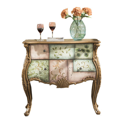 Solid Wood Dresser Traditional Storage Chest Dresser with 3/2 Drawers 37"L x 17"W x 35"H Distressed White