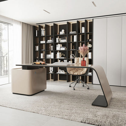 Rectangular Shaped Office Desk Wood with 3 Drawers for Office 55.1"L x 27.6"W x 29.5"H Clearhalo 'furn' 'furn_office_desk' 'Furniture' 'Office Desks' 'Office Furniture' 'office_desk' 7845192