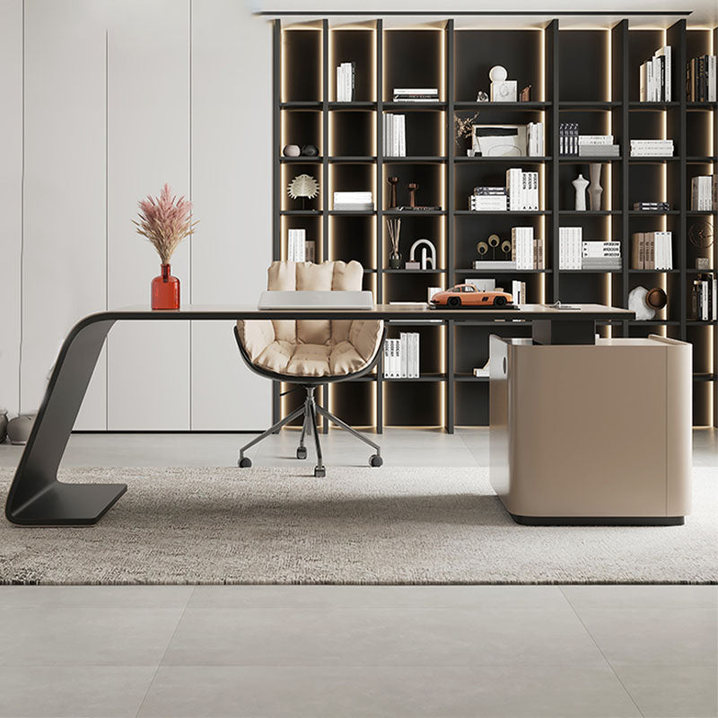 Rectangular Shaped Office Desk Wood with 3 Drawers for Office 78.7"L x 27.6"W x 29.5"H Clearhalo 'furn' 'furn_office_desk' 'Furniture' 'Office Desks' 'Office Furniture' 'office_desk' 7845193