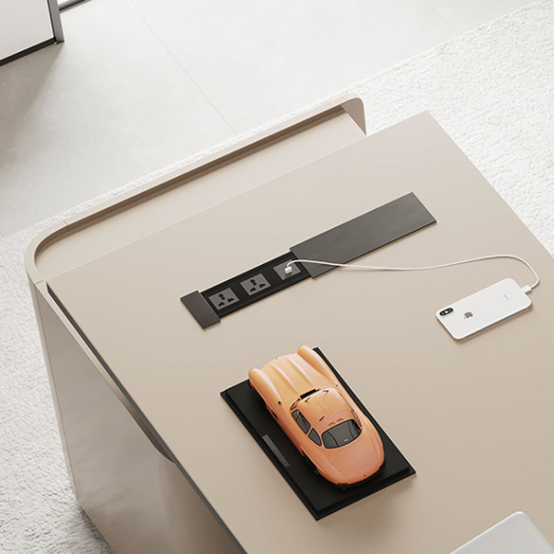 Rectangular Shaped Office Desk Wood with 3 Drawers for Office Clearhalo 'furn' 'furn_office_desk' 'Furniture' 'Office Desks' 'Office Furniture' 'office_desk' 7845199