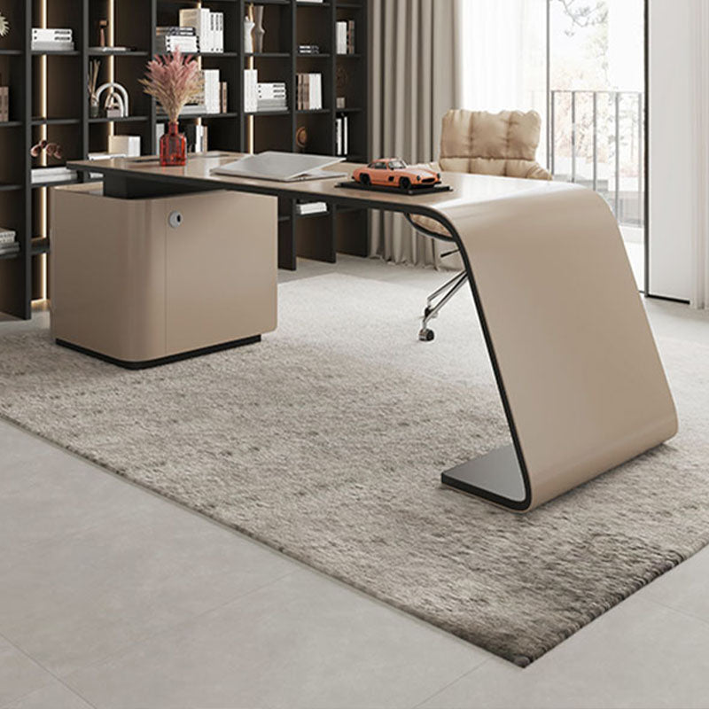 Rectangular Shaped Office Desk Wood with 3 Drawers for Office Clearhalo 'furn' 'furn_office_desk' 'Furniture' 'Office Desks' 'Office Furniture' 'office_desk' 7845206