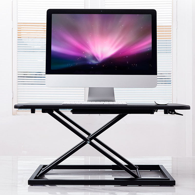 Wooden Folding Standing Office Desk Converter Rectangular Shaped in Black/White/Silver Clearhalo 'furn' 'furn_office_desk' 'Furniture' 'Office Desks' 'Office Furniture' 'office_desk' 7845234