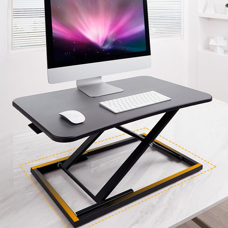 Wooden Folding Standing Office Desk Converter Rectangular Shaped in Black/White/Silver Clearhalo 'furn' 'furn_office_desk' 'Furniture' 'Office Desks' 'Office Furniture' 'office_desk' 7845237