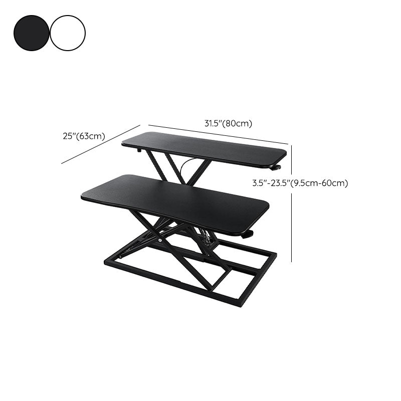 Wooden Folding Standing Office Desk Converter Rectangular Shaped in Black/White/Silver Clearhalo 'furn' 'furn_office_desk' 'Furniture' 'Office Desks' 'Office Furniture' 'office_desk' 7845250