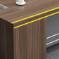 Rectangular Shaped Executive Desk Wood with 3 Drawers in Brown