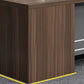 Rectangular Shaped Executive Desk Wood with 3 Drawers in Brown