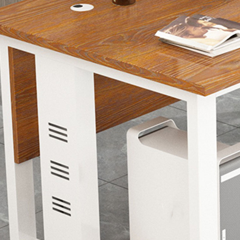 Escritorio de forma rectangular Madera contemporánea con 2 patas en marrón