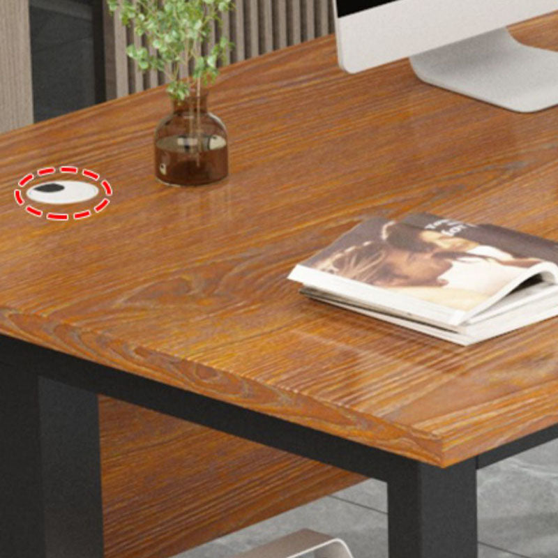 Escritorio de forma rectangular Madera contemporánea con 2 patas en marrón