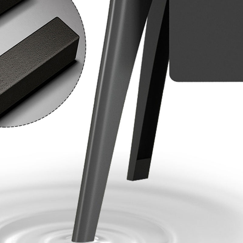 Madera de escritura de oficinas de forma rectangular con patas de metal en natural/marrón