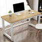 Rectangular Shaped Office Writing Table Wood in Natural with Metal Legs 55"L x 20"W x 29"H Clearhalo 'furn' 'furn_office_desk' 'Furniture' 'Office Desks' 'Office Furniture' 'office_desk' 7845367
