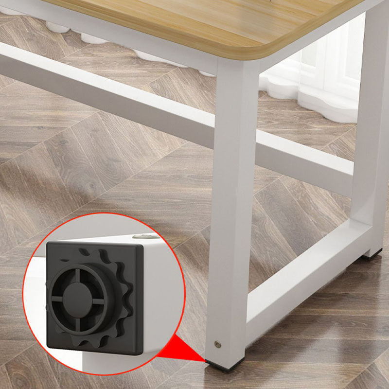 Rectangular Shaped Office Writing Table Wood in Natural with Metal Legs Clearhalo 'furn' 'furn_office_desk' 'Furniture' 'Office Desks' 'Office Furniture' 'office_desk' 7845374