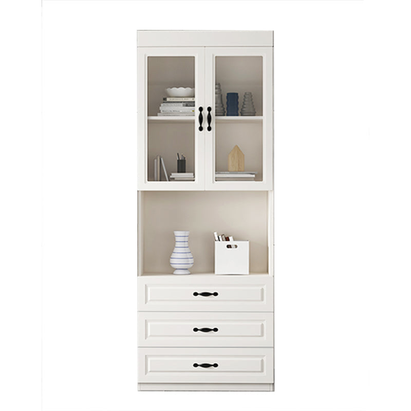 モダンなスタイル閉じた本棚のソリッドウッドブックケース付きキャビネット