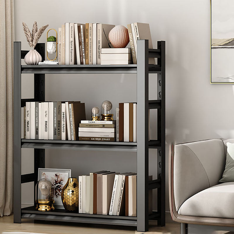 Modern Style Open Back Standard Bookshelf Metal Bookcase for Study Room 31"L x 12"W x 31"H Clearhalo 'Bookcases' 'furn' 'furn_bookcases' 'Furniture' 'Office Furniture' 7845984