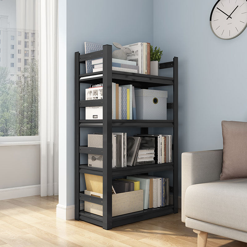 Modern Style Open Back Standard Bookshelf Metal Bookcase for Study Room 27.6"L x 13.8"W x 46.5"H Clearhalo 'Bookcases' 'furn' 'furn_bookcases' 'Furniture' 'Office Furniture' 7845989