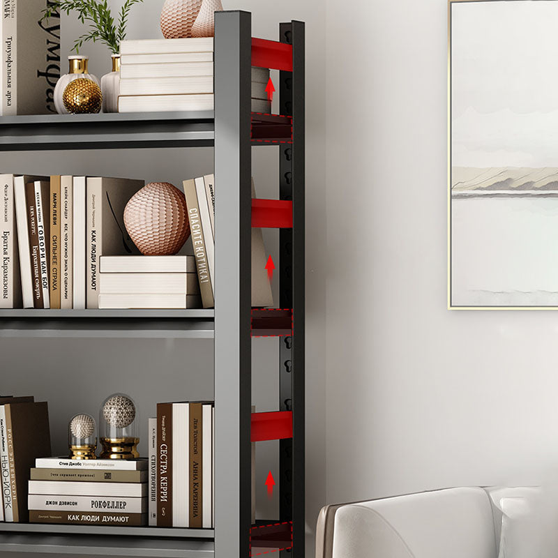 Modern Style Open Back Standard Bookshelf Metal Bookcase for Study Room Clearhalo 'Bookcases' 'furn' 'furn_bookcases' 'Furniture' 'Office Furniture' 7845992