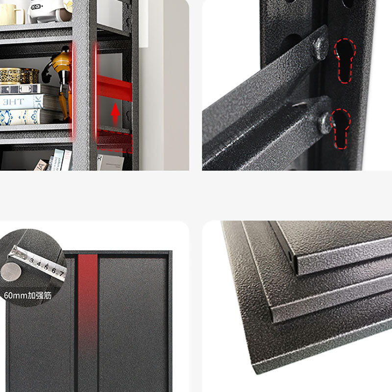 Modern Style Open Back Standard Bookshelf Metal Bookcase for Study Room Clearhalo 'Bookcases' 'furn' 'furn_bookcases' 'Furniture' 'Office Furniture' 7845995