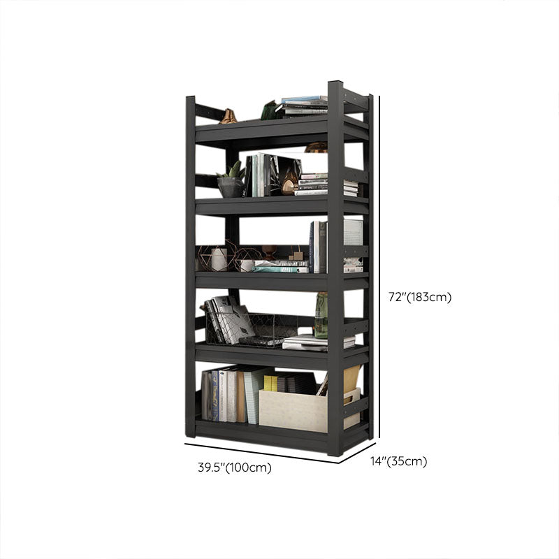 Modern Style Open Back Standard Bookshelf Metal Bookcase for Study Room Clearhalo 'Bookcases' 'furn' 'furn_bookcases' 'Furniture' 'Office Furniture' 7846014