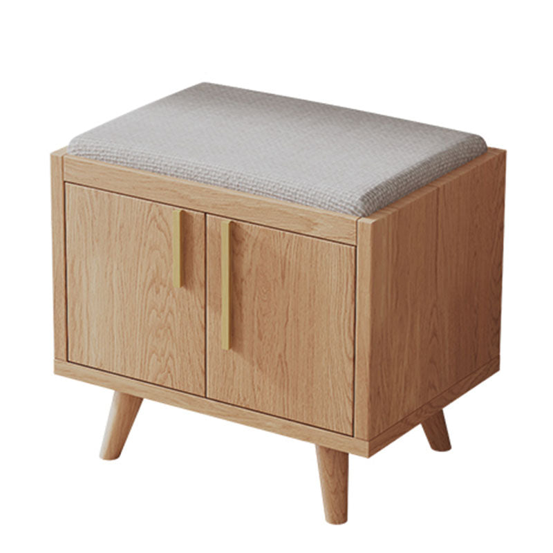 Rectangle Storage Entryway Bench Modern Seating Bench with Upholstered 20"L x 14"W x 20"H Natural Linen Clearhalo 'Benches' 'Chairs & Seating' 'furn' 'furn_benches' 'Furniture' 'Living Room Furniture' 7846087