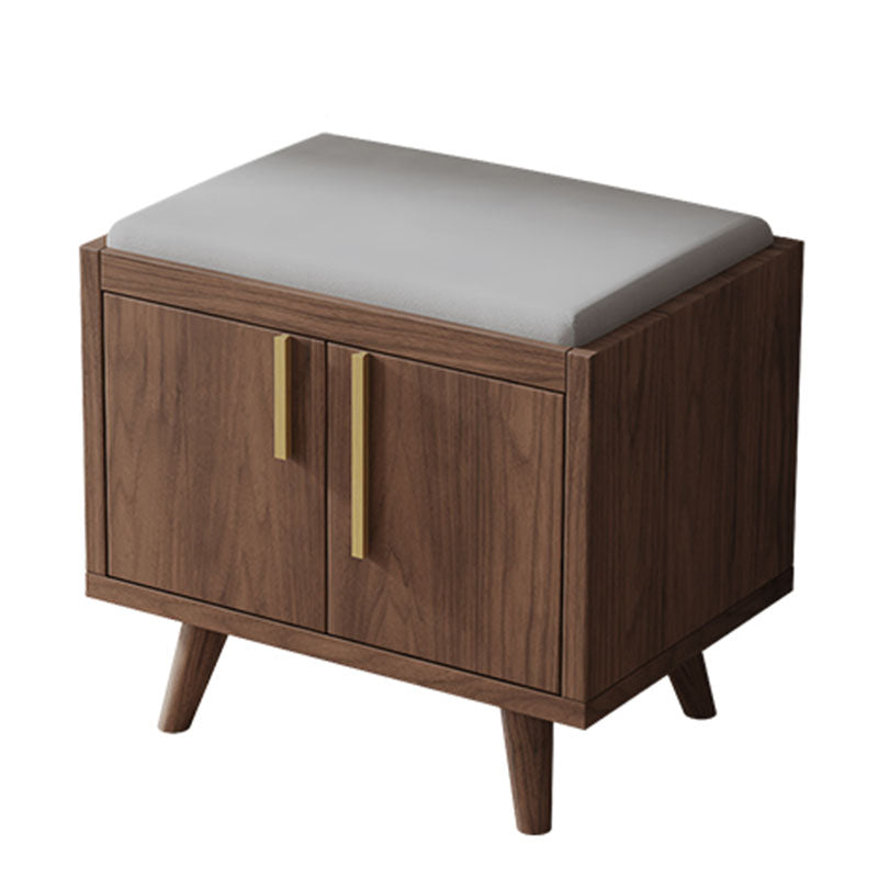 Rectangle Storage Entryway Bench Modern Seating Bench with Upholstered 20"L x 14"W x 20"H Brown Microfiber Clearhalo 'Benches' 'Chairs & Seating' 'furn' 'furn_benches' 'Furniture' 'Living Room Furniture' 7846089