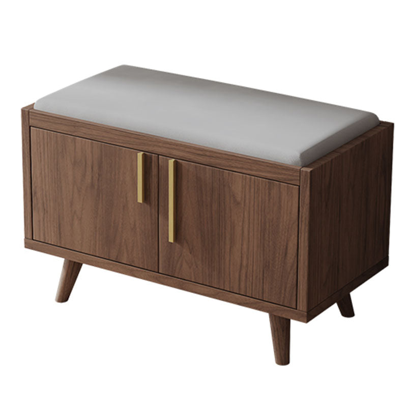 Rectangle Storage Entryway Bench Modern Seating Bench with Upholstered 27.5"L x 14"W x 20"H Brown Microfiber Clearhalo 'Benches' 'Chairs & Seating' 'furn' 'furn_benches' 'Furniture' 'Living Room Furniture' 7846094