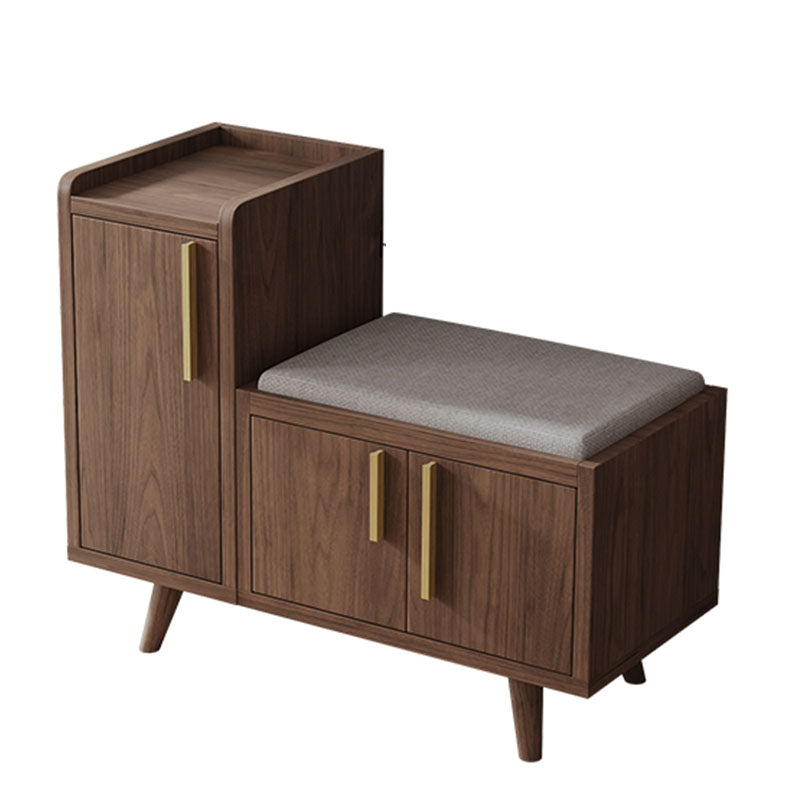 Rectangle Storage Entryway Bench Modern Seating Bench with Upholstered 31"L x 14"W x 26"H Brown Linen Clearhalo 'Benches' 'Chairs & Seating' 'furn' 'furn_benches' 'Furniture' 'Living Room Furniture' 7846097