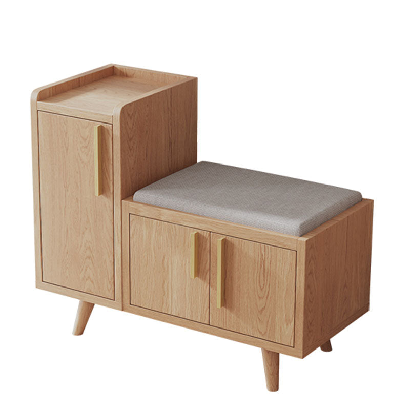 Rectangle Storage Entryway Bench Modern Seating Bench with Upholstered 31"L x 14"W x 26"H Natural Linen Clearhalo 'Benches' 'Chairs & Seating' 'furn' 'furn_benches' 'Furniture' 'Living Room Furniture' 7846098