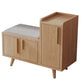 Rectangle Storage Entryway Bench Modern Seating Bench with Upholstered 31"L x 14"W x 27"H Natural Linen Clearhalo 'Benches' 'Chairs & Seating' 'furn' 'furn_benches' 'Furniture' 'Living Room Furniture' 7846104