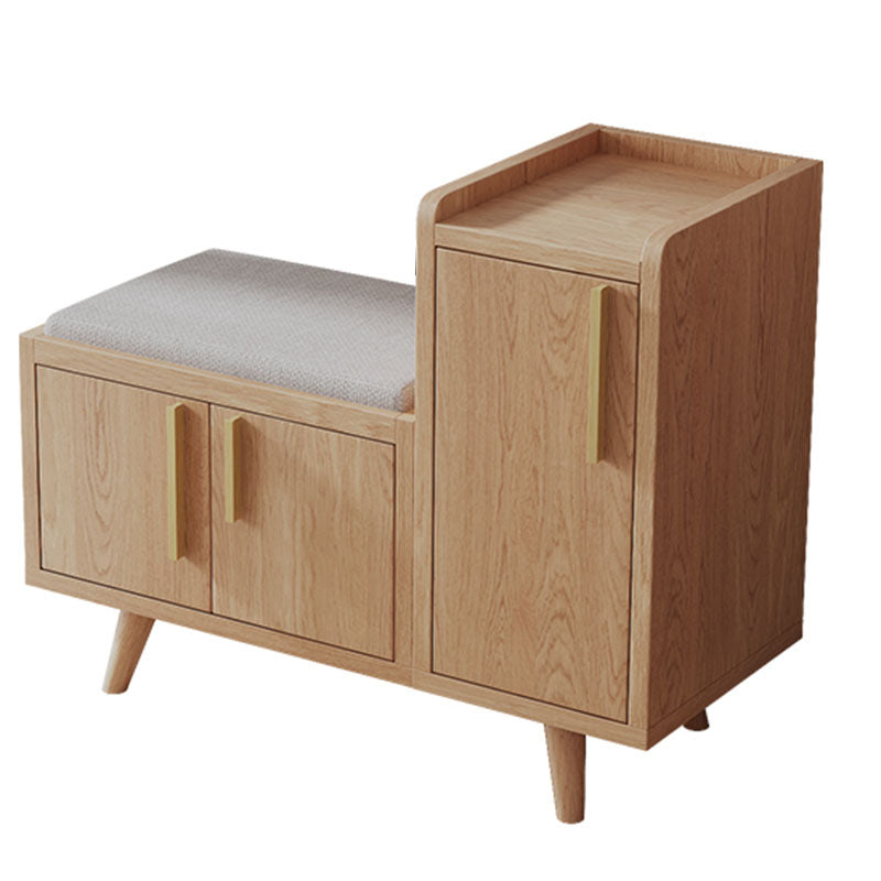 Rectangle Storage Entryway Bench Modern Seating Bench with Upholstered 31"L x 14"W x 27"H Natural Linen Clearhalo 'Benches' 'Chairs & Seating' 'furn' 'furn_benches' 'Furniture' 'Living Room Furniture' 7846104