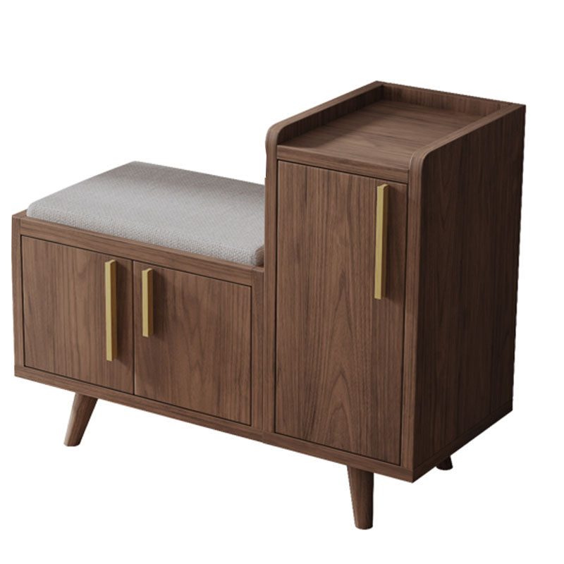 Rectangle Storage Entryway Bench Modern Seating Bench with Upholstered 31"L x 14"W x 27"H Brown Linen Clearhalo 'Benches' 'Chairs & Seating' 'furn' 'furn_benches' 'Furniture' 'Living Room Furniture' 7846105