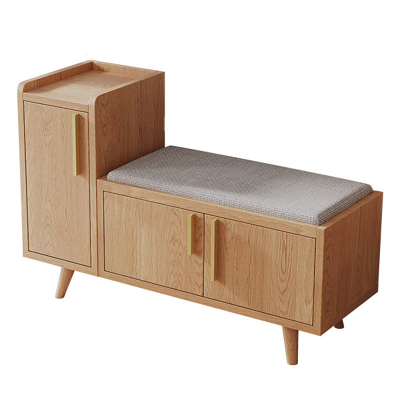 Rectangle Storage Entryway Bench Modern Seating Bench with Upholstered 39"L x 14"W x 26"H Natural Linen Clearhalo 'Benches' 'Chairs & Seating' 'furn' 'furn_benches' 'Furniture' 'Living Room Furniture' 7846107