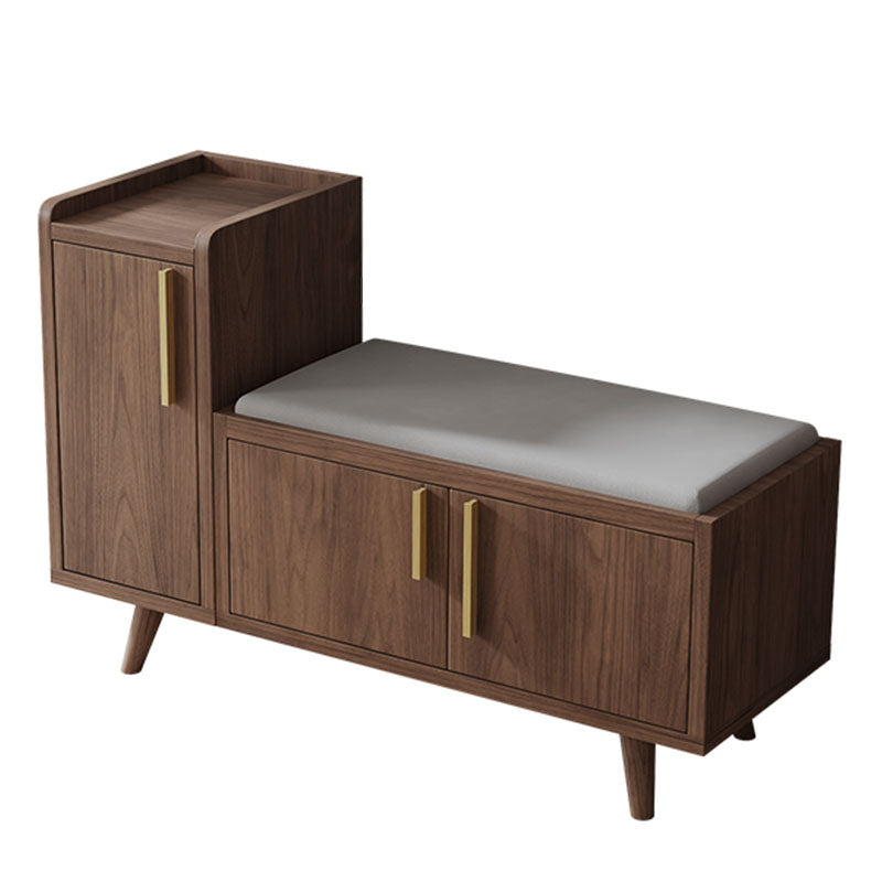 Rectangle Storage Entryway Bench Modern Seating Bench with Upholstered 39"L x 14"W x 27"H Brown Microfiber Clearhalo 'Benches' 'Chairs & Seating' 'furn' 'furn_benches' 'Furniture' 'Living Room Furniture' 7846109