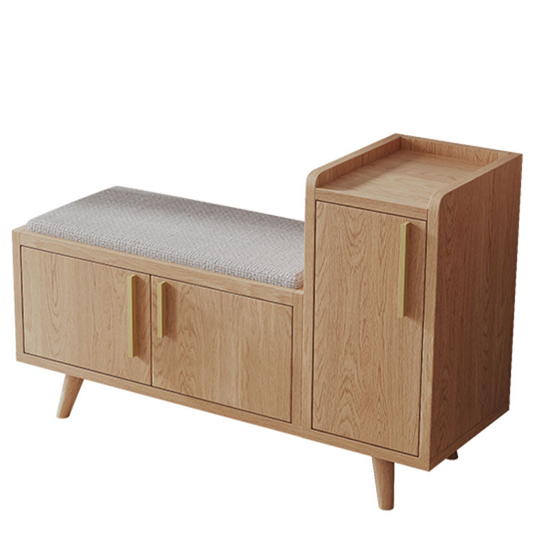 Rectangle Storage Entryway Bench Modern Seating Bench with Upholstered 39"L x 14"W x 27"H Natural Linen Clearhalo 'Benches' 'Chairs & Seating' 'furn' 'furn_benches' 'Furniture' 'Living Room Furniture' 7846110