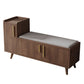 Rectangle Storage Entryway Bench Modern Seating Bench with Upholstered 47"L x 14"W x 26"H Brown Linen Clearhalo 'Benches' 'Chairs & Seating' 'furn' 'furn_benches' 'Furniture' 'Living Room Furniture' 7846113