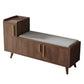 Rectangle Storage Entryway Bench Modern Seating Bench with Upholstered 47"L x 14"W x 27"H Brown Microfiber Clearhalo 'Benches' 'Chairs & Seating' 'furn' 'furn_benches' 'Furniture' 'Living Room Furniture' 7846114