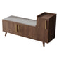 Rectangle Storage Entryway Bench Modern Seating Bench with Upholstered 47"L x 14"W x 27"H Brown Linen Clearhalo 'Benches' 'Chairs & Seating' 'furn' 'furn_benches' 'Furniture' 'Living Room Furniture' 7846116