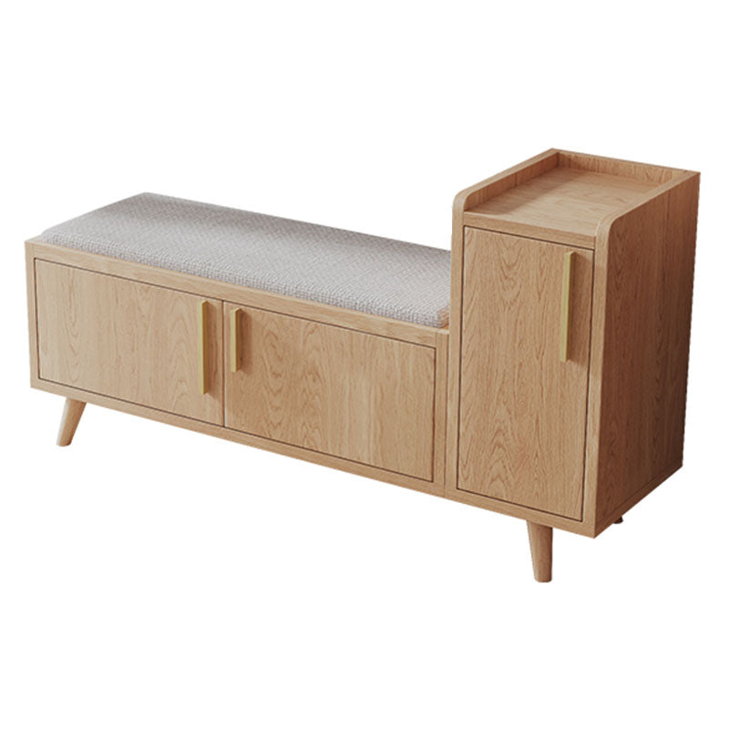 Rectangle Storage Entryway Bench Modern Seating Bench with Upholstered 47"L x 14"W x 27"H Natural Linen Clearhalo 'Benches' 'Chairs & Seating' 'furn' 'furn_benches' 'Furniture' 'Living Room Furniture' 7846117
