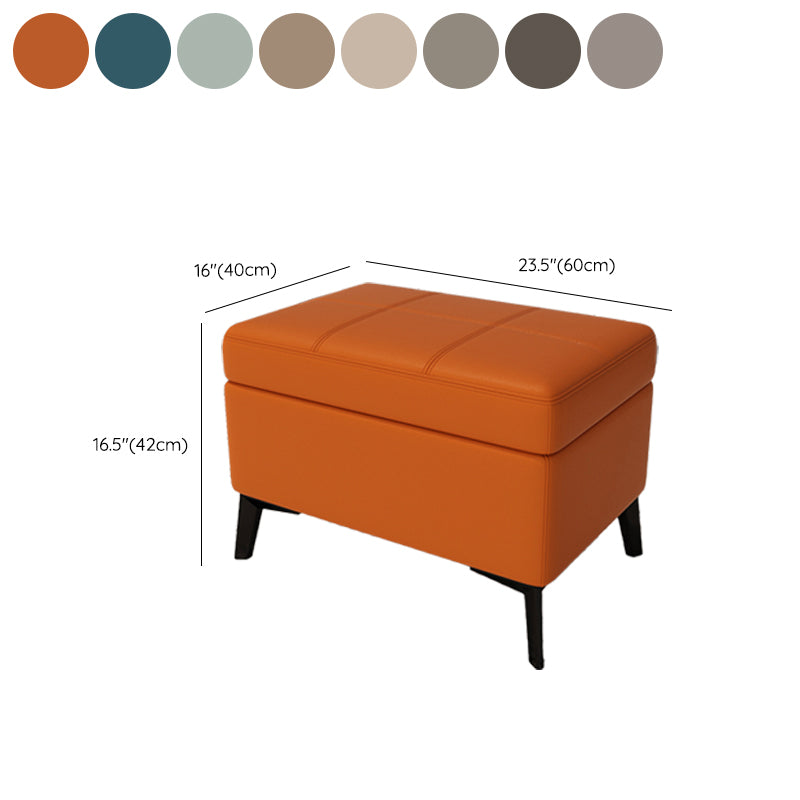 Rectangle Storage Ottomans Contemporary Leather Storage Ottomans with Legs