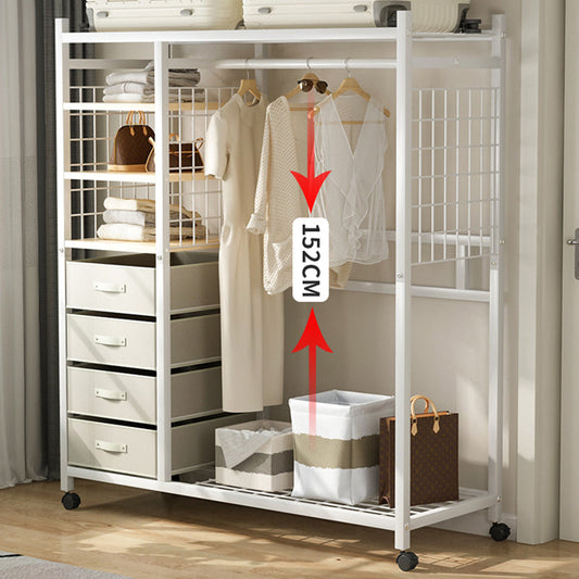 Zeitgenössische freistehende Kleiderschrank -Home -Metal -Garderobe