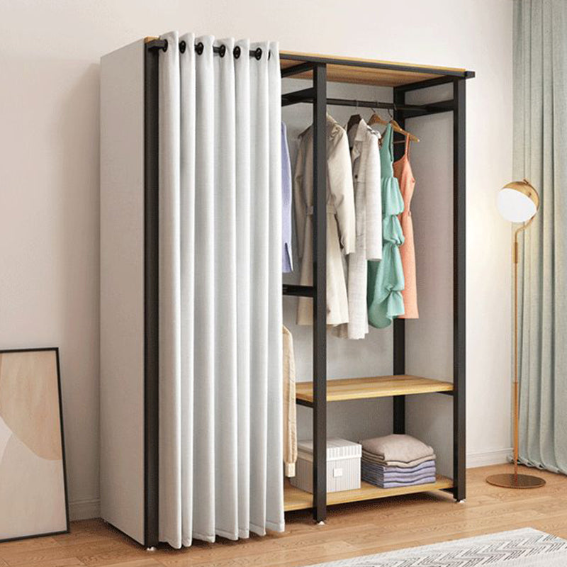 Moderne Metallrahmengarderobe freistehende Garderobe mit Kleidungsstange für Schlafzimmer