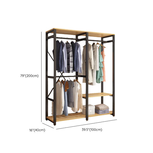 Moderne Metallrahmengarderobe freistehende Garderobe mit Kleidungsstange für Schlafzimmer