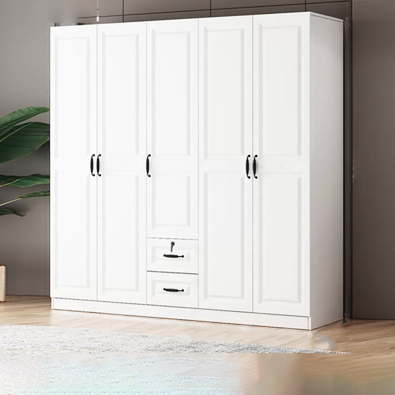 Gabinete de vestuario con bisagras Armario de armario blanco con estantes para el hogar