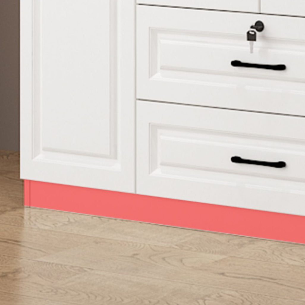 Gabinete de vestuario con bisagras Armario de armario blanco con estantes para el hogar