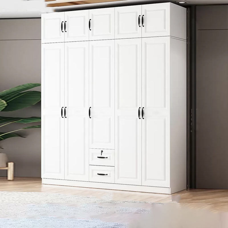 Gabinete de vestuario con bisagras Armario de armario blanco con estantes para el hogar