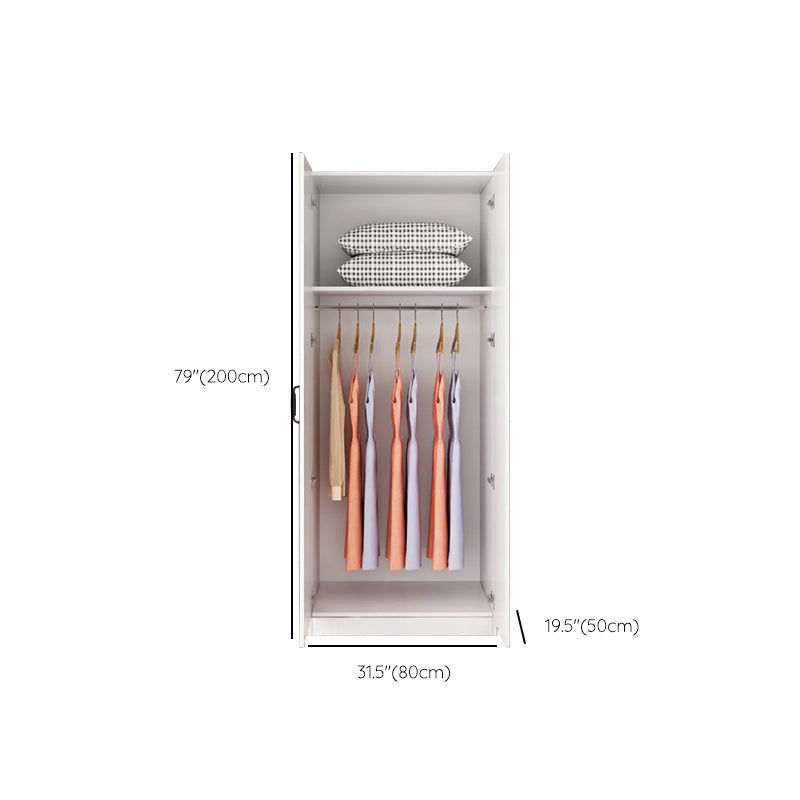 Gabinete de vestuario con bisagras Armario de armario blanco con estantes para el hogar
