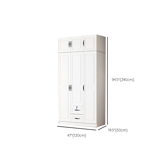 Scharnern Garderobe Kabinett weißer Kleiderschrank Armoire mit Regalen für Zuhause