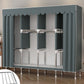 Metal Wardrobe Cabinet Modern Wardrobe Armoire with Shelves and Legs
