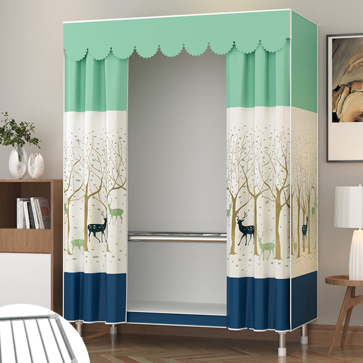 Metal Wardrobe Cabinet Modern Wardrobe Armoire with Shelves and Legs