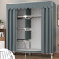 Metal Wardrobe Cabinet Modern Wardrobe Armoire with Shelves and Legs