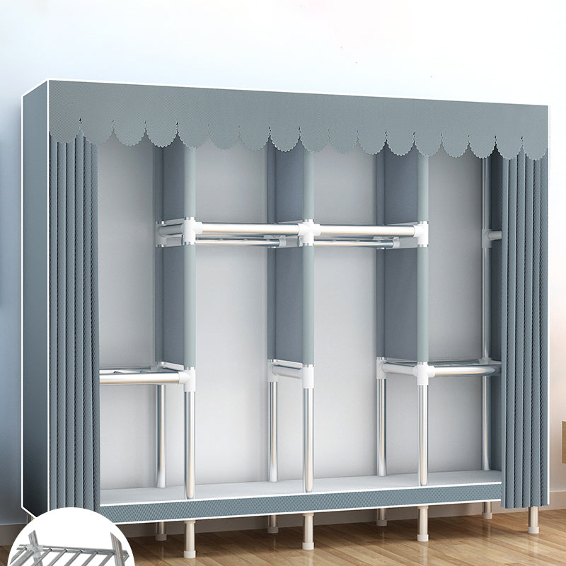 Metal Wardrobe Cabinet Modern Wardrobe Armoire with Shelves and Legs
